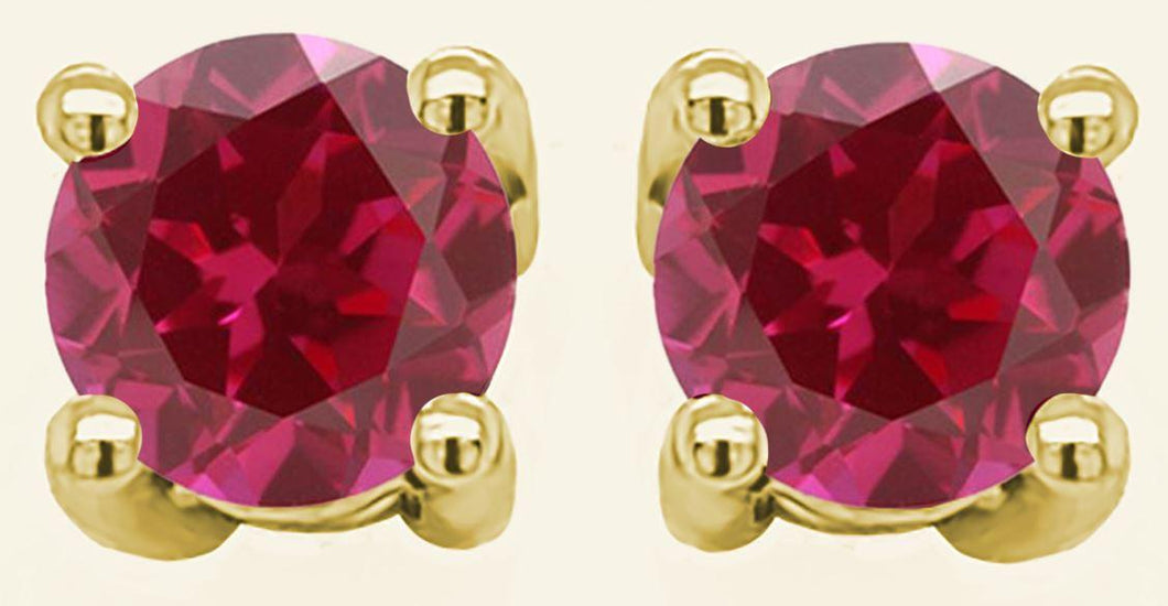 9CT CREATED RUBY STUDS