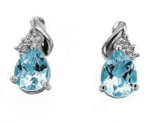 Load image into Gallery viewer, 9CT Blue Topaz and Diamond Earrings
