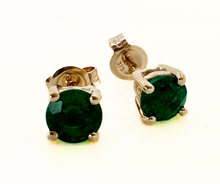 Load image into Gallery viewer, 9CT Yellow Gold Created Emerald Earrings
