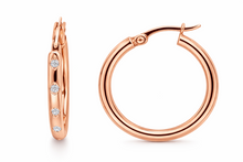 Load image into Gallery viewer, 9CT Rose Gold CZ Hoop Earrings
