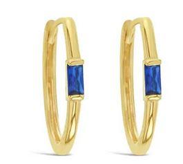 9CT SYNTHETIC SAPPHIRE EARRINGS