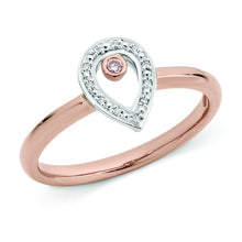 Load image into Gallery viewer, 9ct Rose Gold Pink Caviar 0.04ct Diamond Ring
