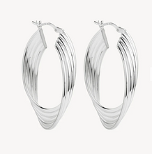 Load image into Gallery viewer, Awaken Silver Hoops
