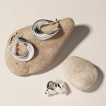 Load image into Gallery viewer, Revival Silver Hoop Earrings
