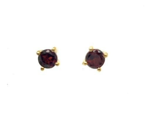 9CT Yellow Gold and Garnet Earrings