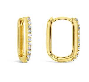 9ct Gold & CZ Huggie Earrings