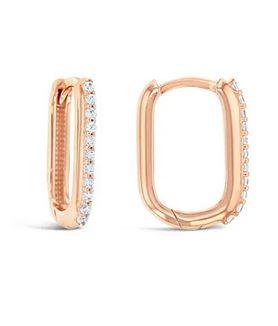 9ct Gold & CZ Huggie Earrings