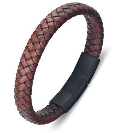 Steel & Leather Bangle