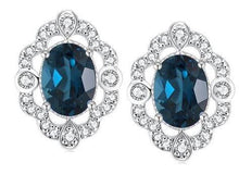 Load image into Gallery viewer, 9CT London Blue Topaz and Diamond Earrings
