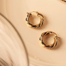 Load image into Gallery viewer, Gold Glamour Hoop Earrings
