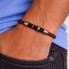 Load image into Gallery viewer, Steel &amp; Leather Bangle
