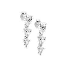 Load image into Gallery viewer, Ellani Sterling Silver Pear-Cut Cubic Zirconia Drop Earrings

