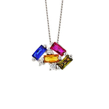 Load image into Gallery viewer, Ellani Sterling Silver Colour Cubic Zirconia Baguette - P885M

