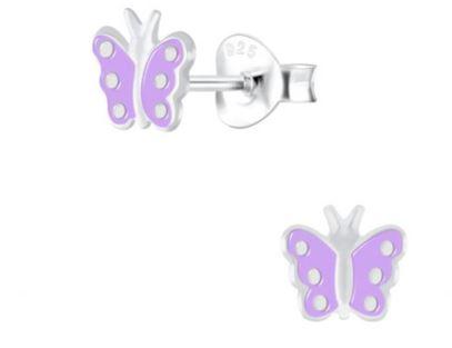 Kids Purple Butterfly Studs