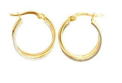9ct Yellow & White Gold Silver Filled Hoops