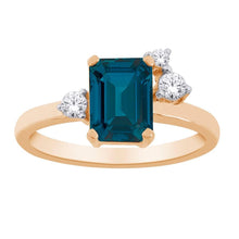 Load image into Gallery viewer, 10ct Yellow Gold London Blue Topaz &amp; Diamond Ring
