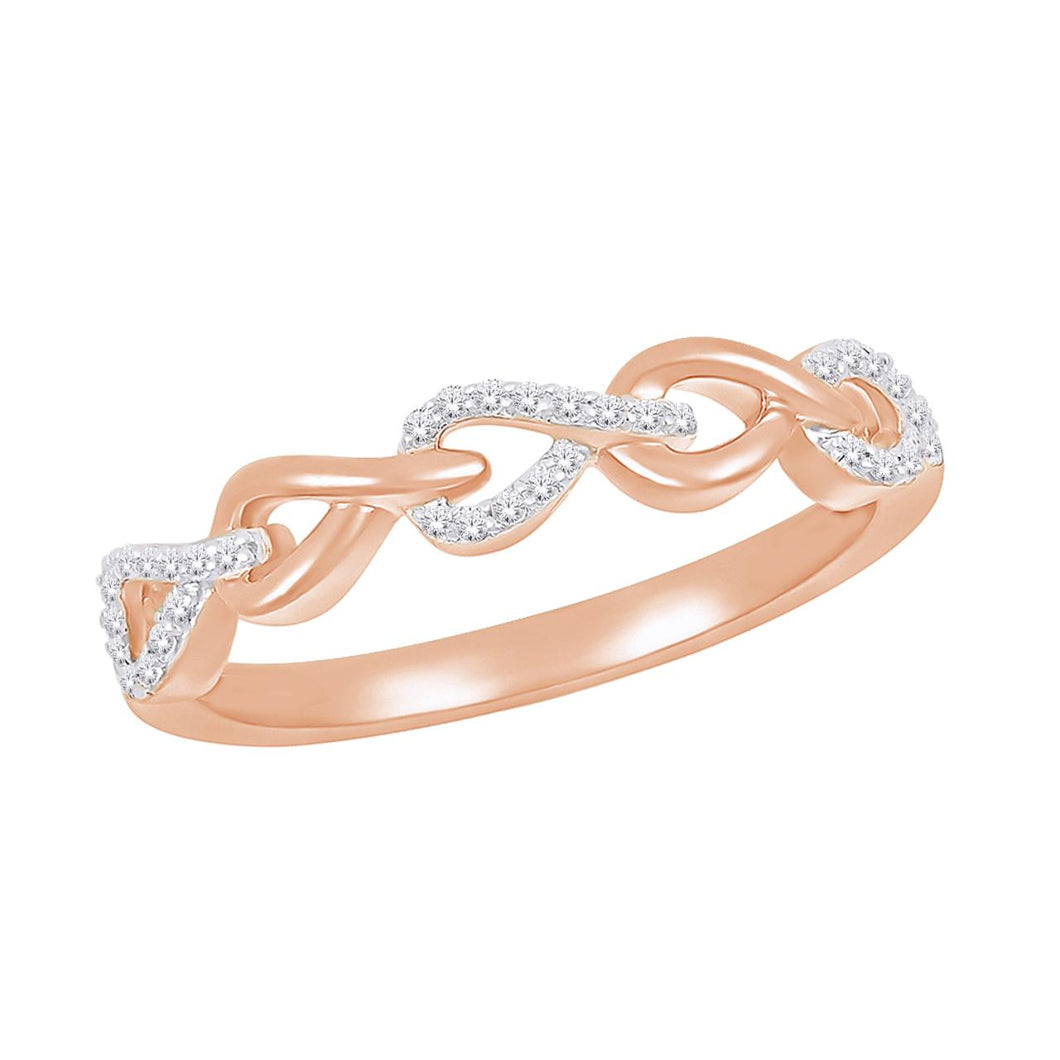 10ct Rose Gold 0.10ct Diamond Ring