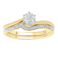 9ct Yellow Gold 0.60ct Diamond Ring Set