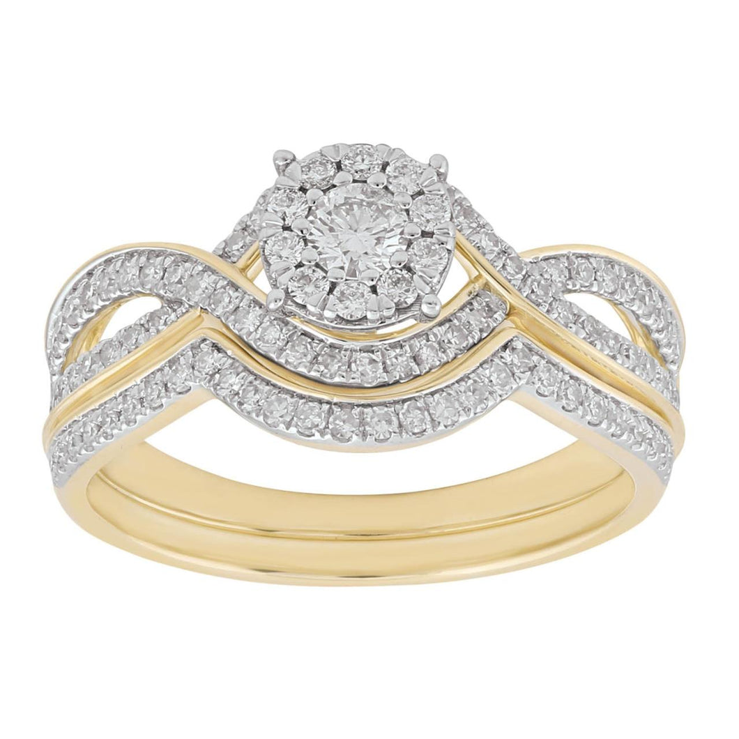 9ct Yellow Gold 1.50ct Diamond Ring Set