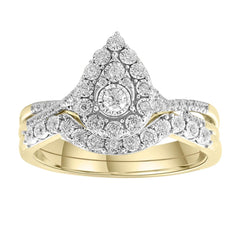 9ct Yellow Gold 0.25ct Diamond Ring Set