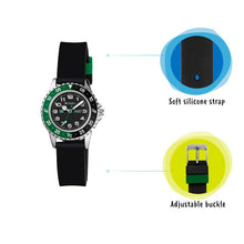 Load image into Gallery viewer, Tikkers Black Silicone Strap Kids Time Teacher Watch
