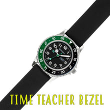 Load image into Gallery viewer, Tikkers Black Silicone Strap Kids Time Teacher Watch
