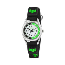 Load image into Gallery viewer, Tikkers Green / Black Strap Kids Time Teacher Watch
