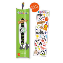 Load image into Gallery viewer, Tikkers Green / Black Strap Kids Time Teacher Watch
