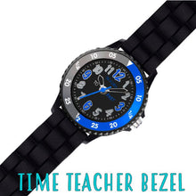 Load image into Gallery viewer, Tikkers Black Silicone Strap Kids Time Teacher Watch
