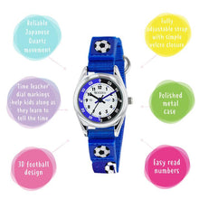 Load image into Gallery viewer, Tikkers Soccer Ball Strap Kids Time Teacher Watch
