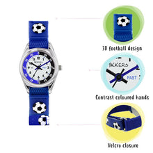 Load image into Gallery viewer, Tikkers Soccer Ball Strap Kids Time Teacher Watch
