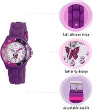 Load image into Gallery viewer, Tikkers Dark Purple Silicone Strap Time Teacher Watch
