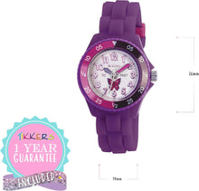 Load image into Gallery viewer, Tikkers Dark Purple Silicone Strap Time Teacher Watch
