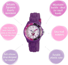 Load image into Gallery viewer, Tikkers Dark Purple Silicone Strap Time Teacher Watch
