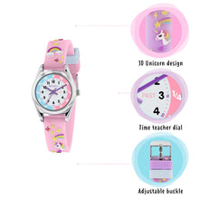 Load image into Gallery viewer, Tikkers Pink 3D Unicorn Strap Time Teacher Watch
