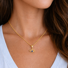 Load image into Gallery viewer, 9ct Yellow Gold CZ Evil Eye with Lashes
