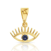 Load image into Gallery viewer, 9ct Yellow Gold CZ Evil Eye with Lashes
