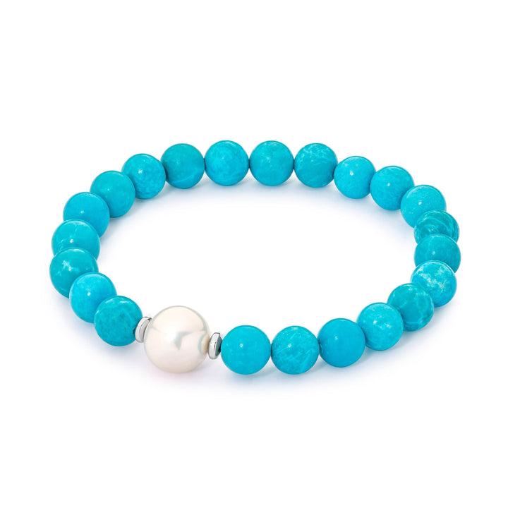 Leola Natural Dyed Howlite & Pearl Bracelet