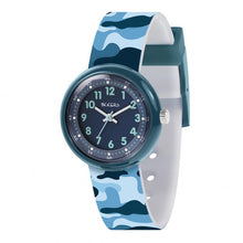 Load image into Gallery viewer, Tikkers Blue Camo Strap Kids Time Teacher Watch
