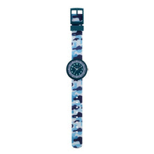 Load image into Gallery viewer, Tikkers Blue Camo Strap Kids Time Teacher Watch
