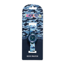 Load image into Gallery viewer, Tikkers Blue Camo Strap Kids Time Teacher Watch
