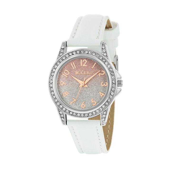 Tikkers White Leather Strap Kids Watch