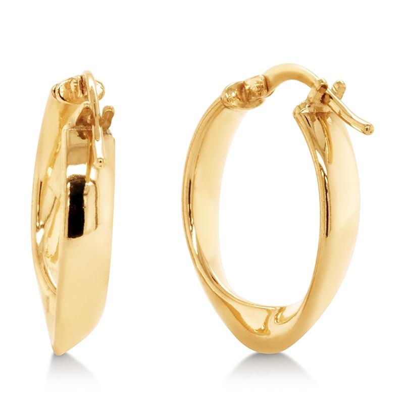 9ct Yellow Gold and Silver Twisted Hoops