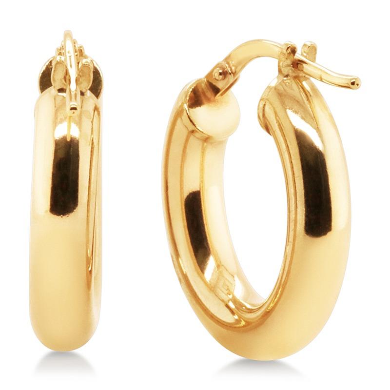 9ct Yellow Gold SF Oval Tubular Earrings