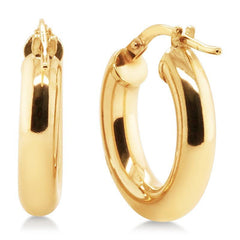9ct Yellow Gold SF Oval Tubular Earrings