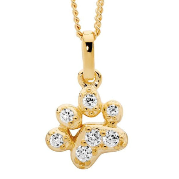 Paw & CZ Pendant