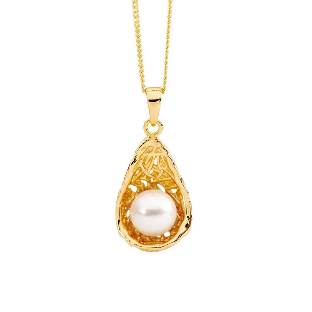 Freshwater Pearl Weave Basket Necklace