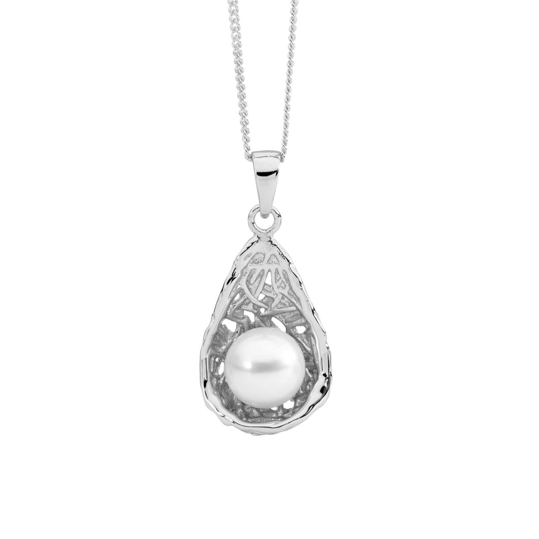 Freshwater Pearl Weave Basket Necklace