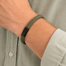 Load image into Gallery viewer, Steel &amp; Leather Bangle

