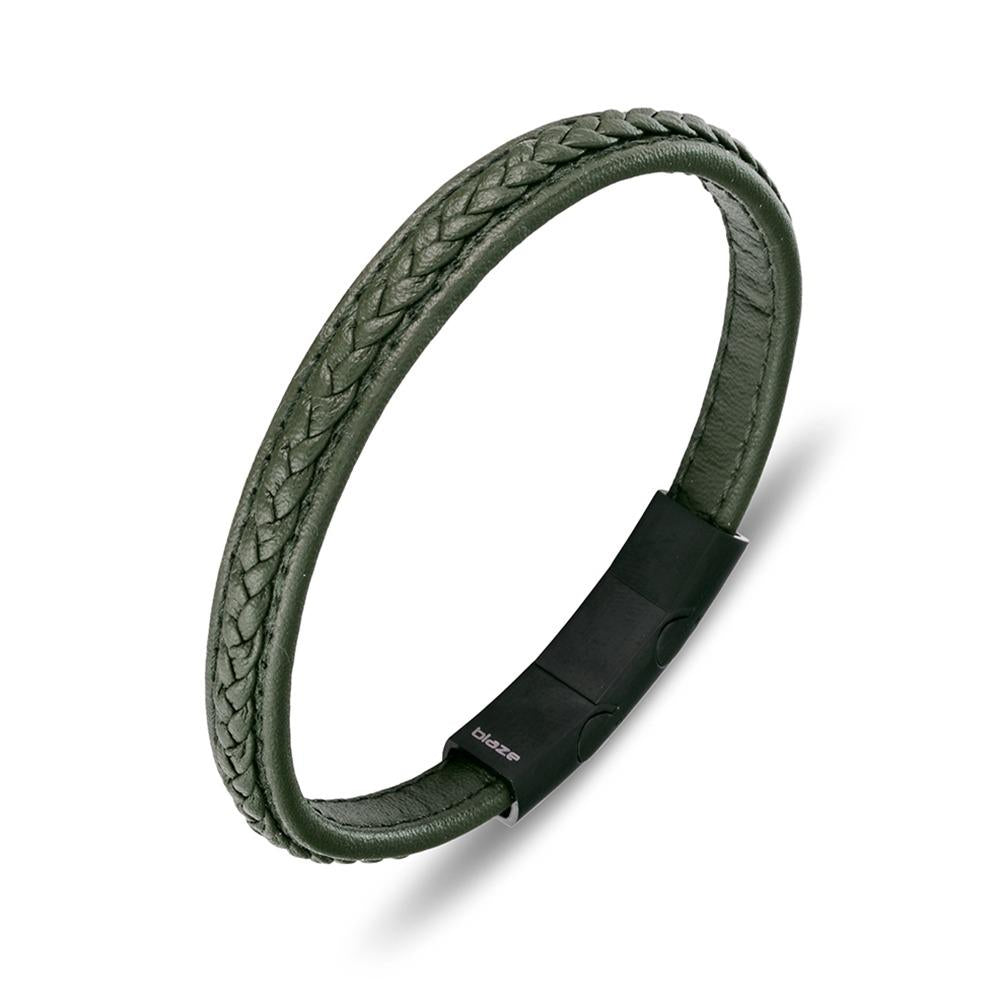 Steel & Leather Bangle